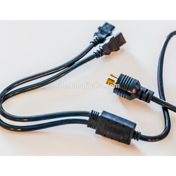 Divisor de cable de alimentación 16 AWG 1 a 4 para NEMA 5-15P a 4 NEMA 5-15R